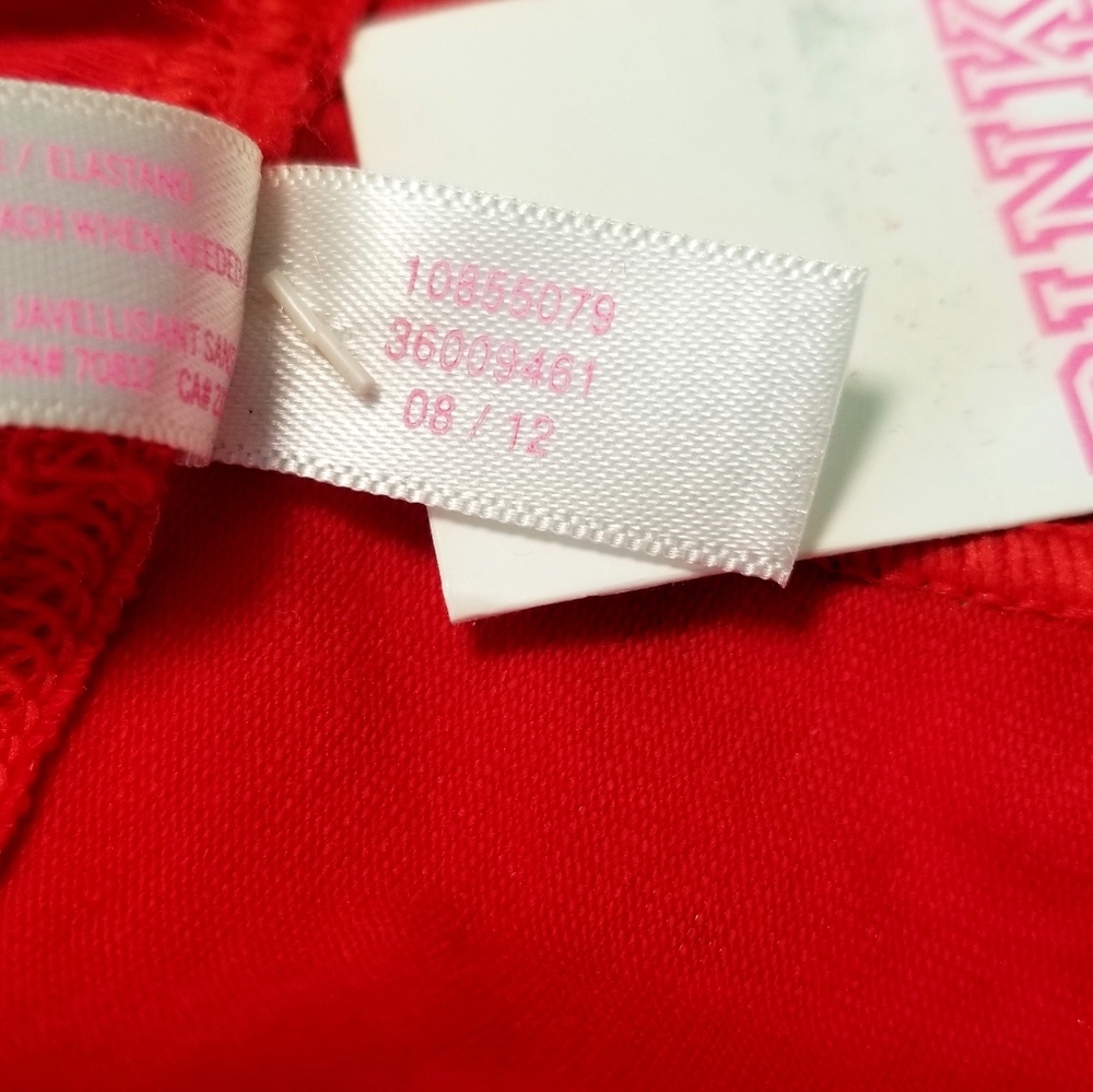 Victoria's Secret PINK Vintage Low Rise Boyshort Panty NWT Silver Glitter Red - Picture 7 of 11
